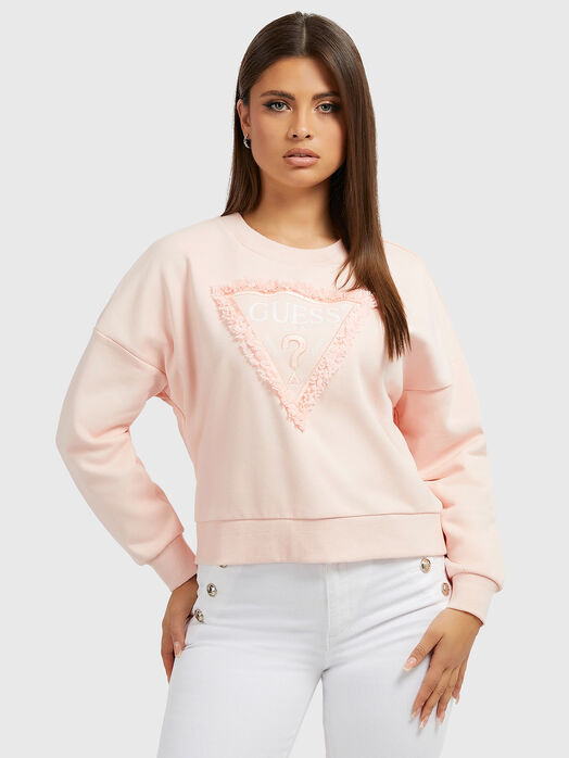 Pink pale sweatshirt with accent logo in 
