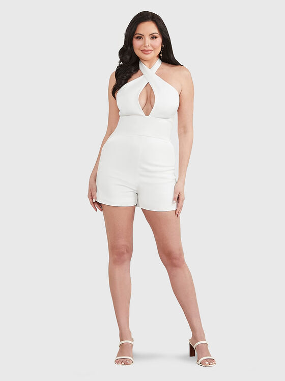 Salopetă IRIS albă cu decolteu Crop Top - 1