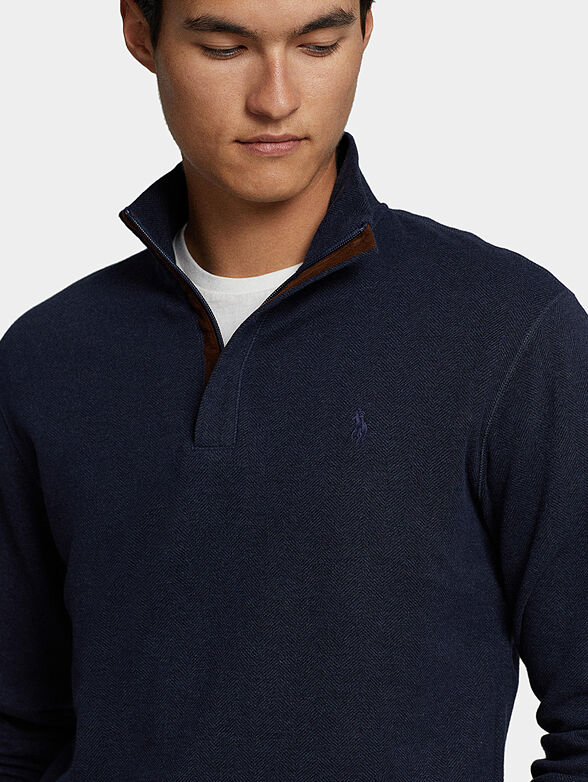 Dark blue turtleneck sweater and zip - 4