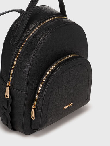 Black backpack with logo element - 4