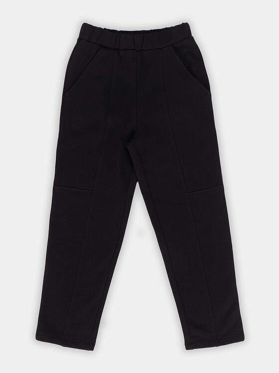 Black trousers with contrasting embroidery - 1