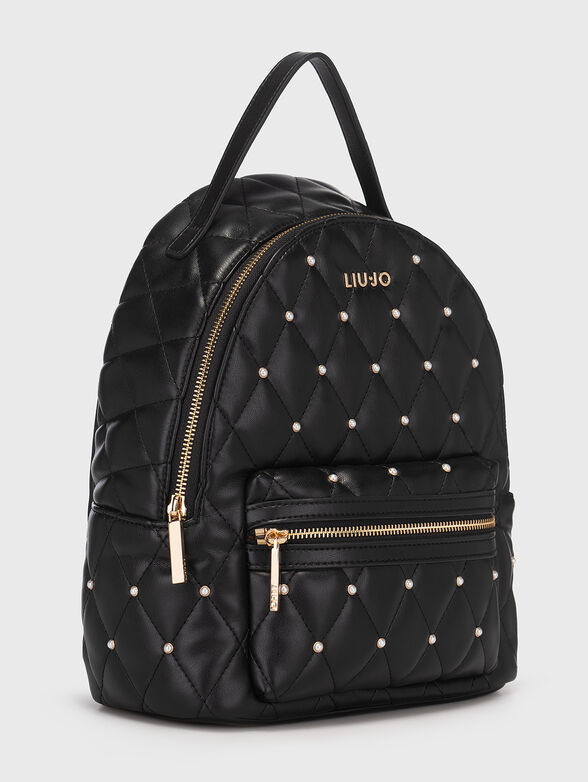 Quilted backpack with rhinestones - 3