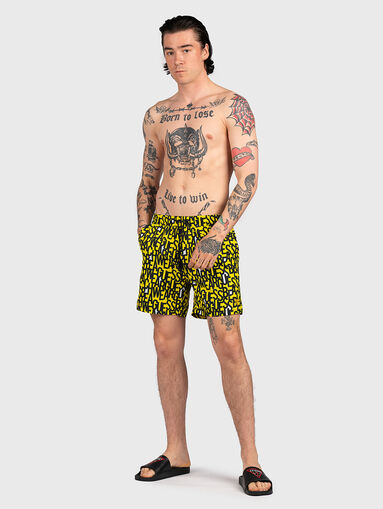 Multicolor beach shorts with logo inscriptions - 5