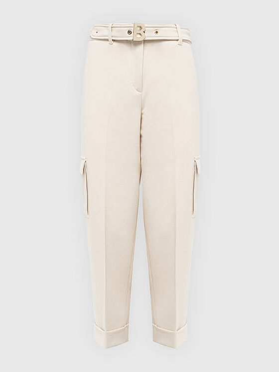 Pantaloni cargo cu talie înaltă - 1