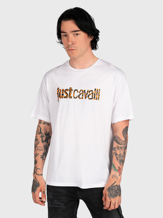 White T-shirt with animal logo print - 1