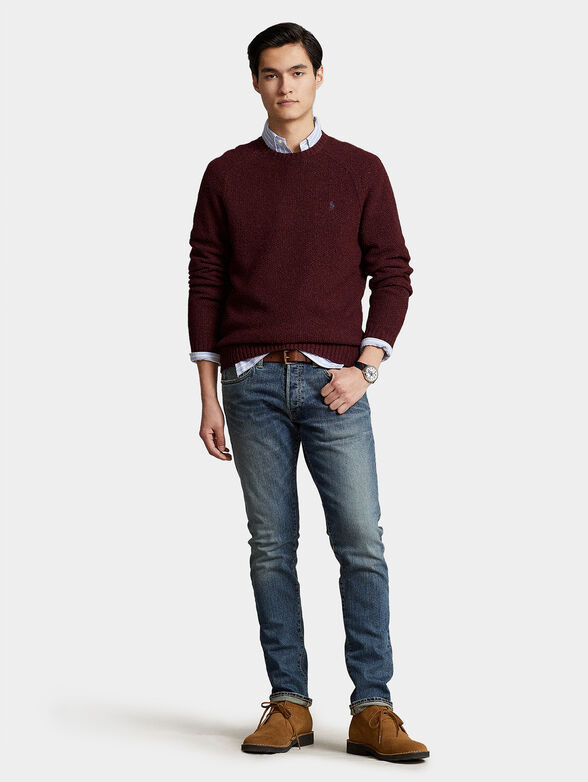 Sweater with oval neckline - 2