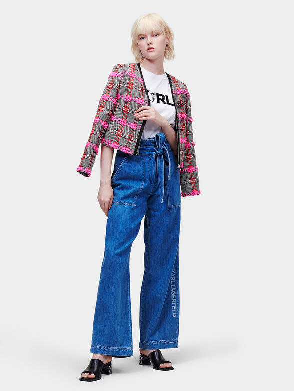 Bouclé cropped plaid jacket  - 2