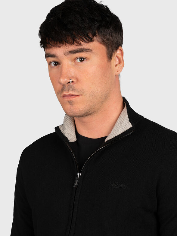 ORVAL cardigan with zip and embroidered logo - 4