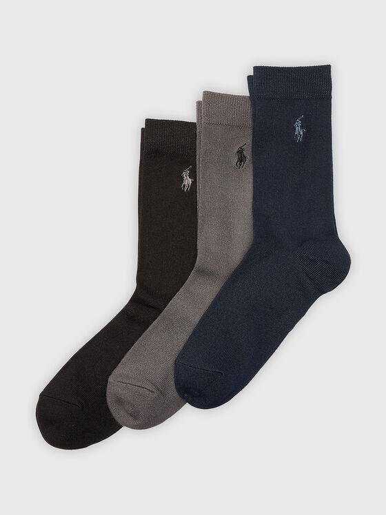 Set of three pairs of socks with logo - 1