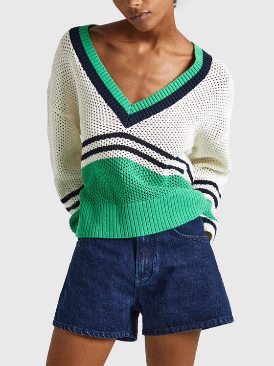 GRAY V-neck sweater - 1