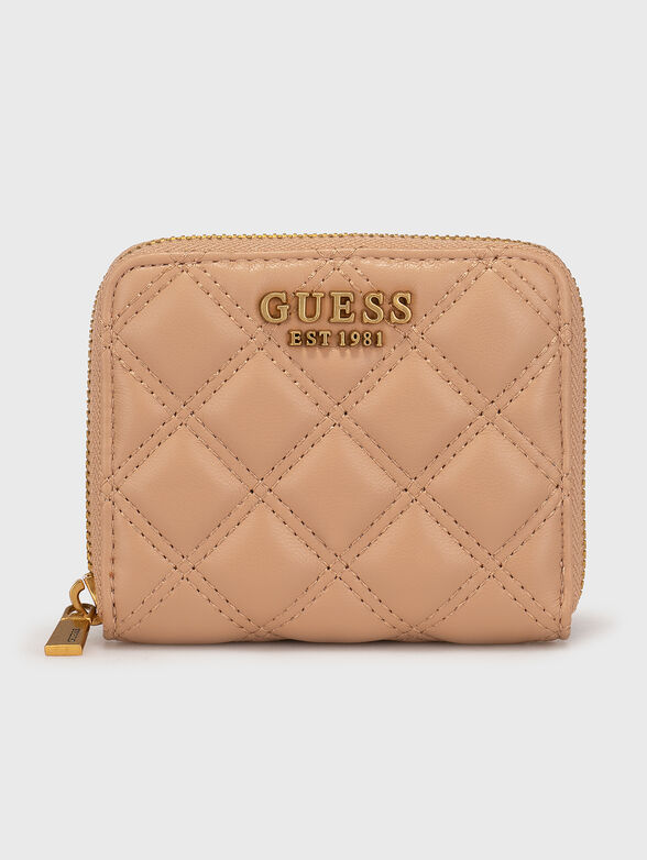 GIULLY wallet with quilted effect in beige color - 1