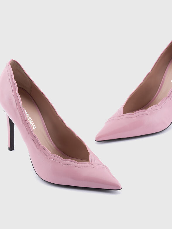 Leather patent heeled shoes - 4