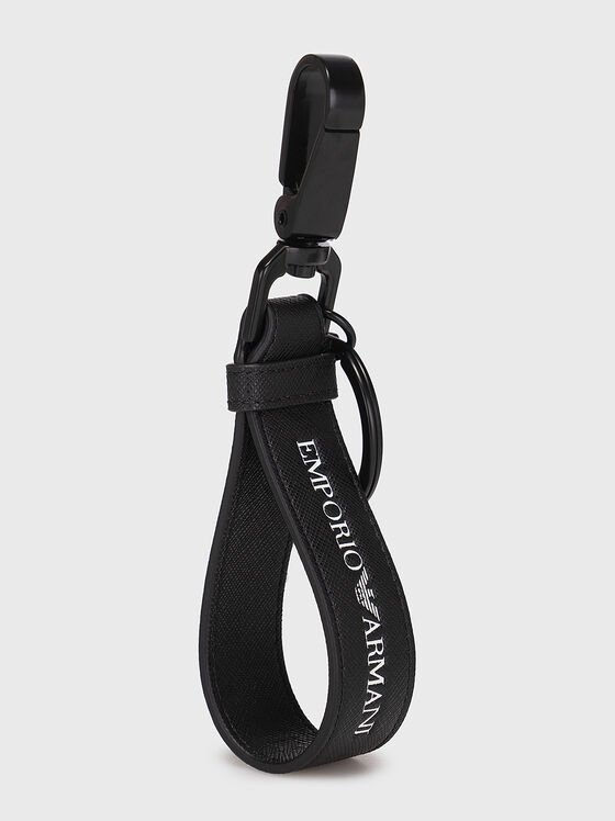 Black key ring with metal clasp - 1