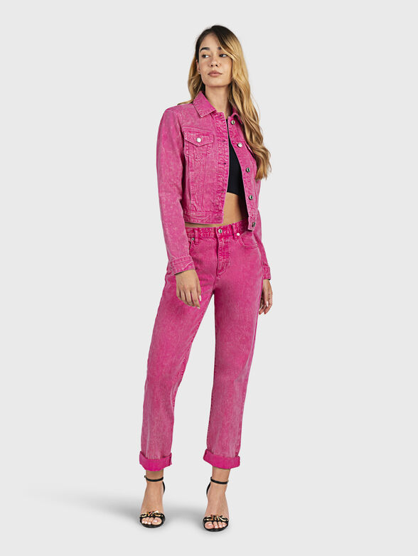Denim jacket in pink color - 2
