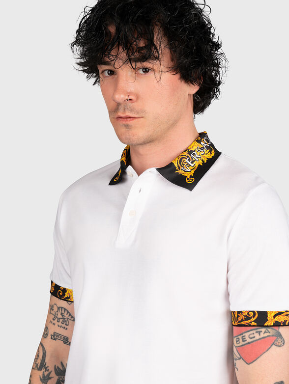 Black polo shirt with contrasting collar - 4