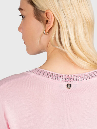 Pink sweater with rhinestones - 4