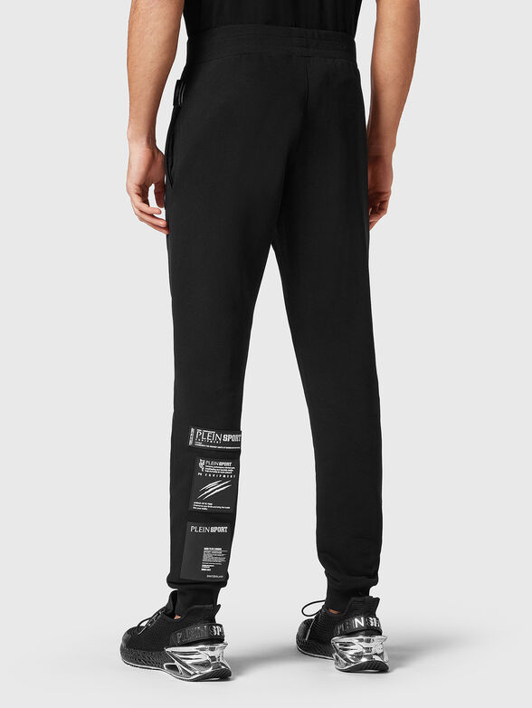Black sports trousers with logo patches  - 2