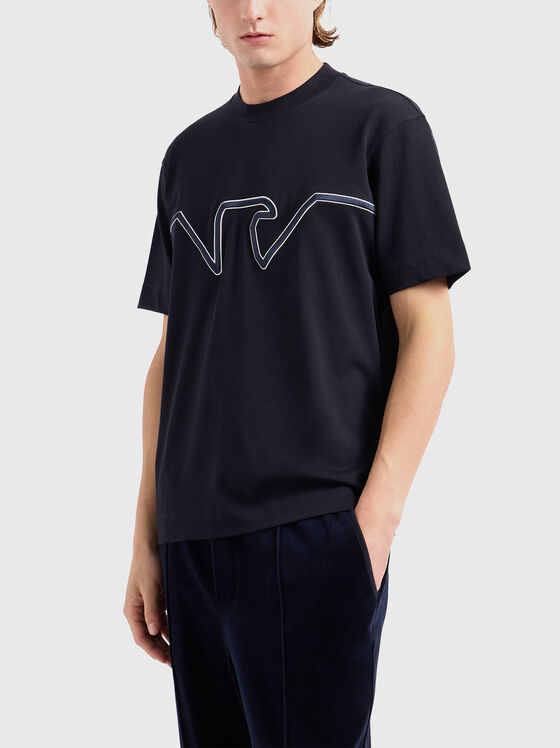 T-shirt in beige with logo embroidery - 1