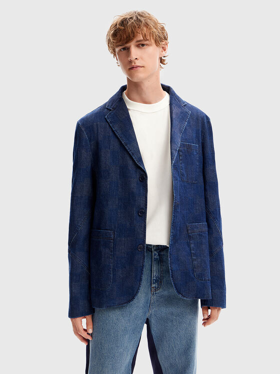 Blazer din denim în carouri RIVER - 1