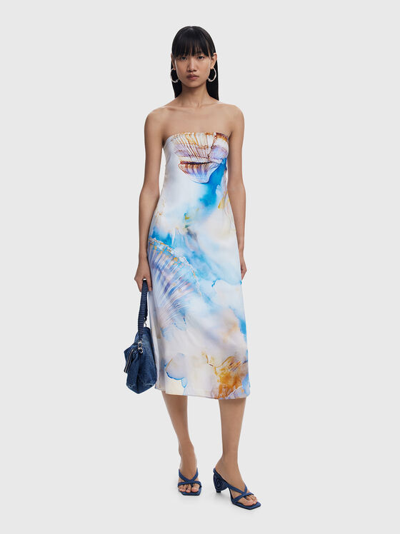 Rochie midi cu decolteu bandeau - 1