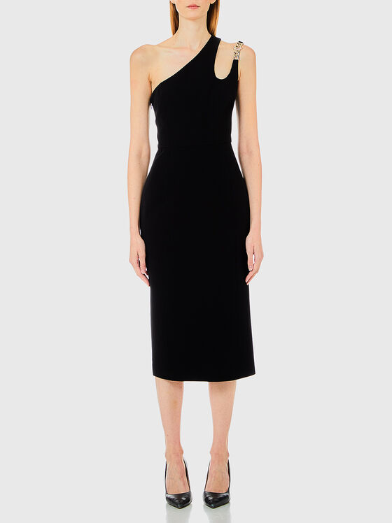 Rochie midi cu accent metalic pe umăr - 1