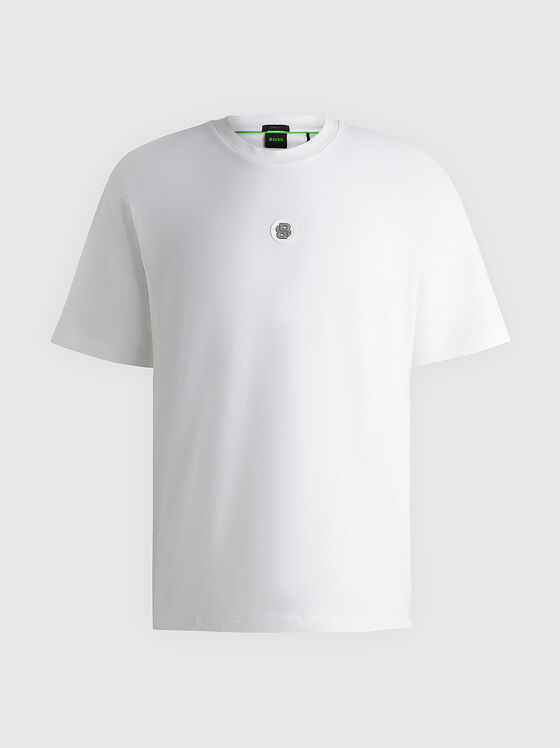 Tricou din bumbac cu decolteu oval - 1