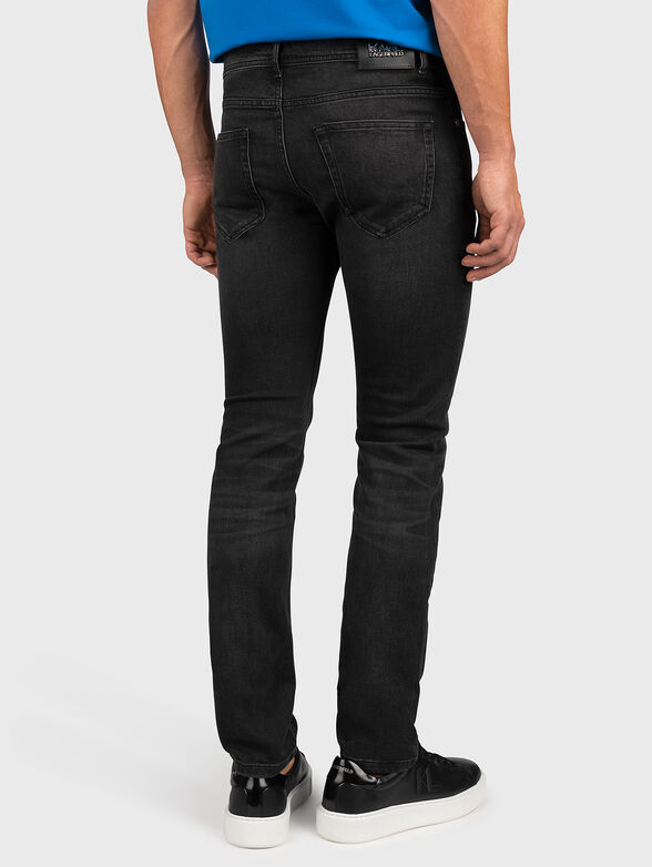 Black cotton blend jeans - 2