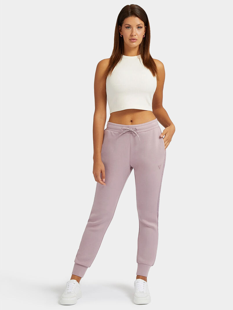 EDIE pink sports top with delicate logo detail - 3