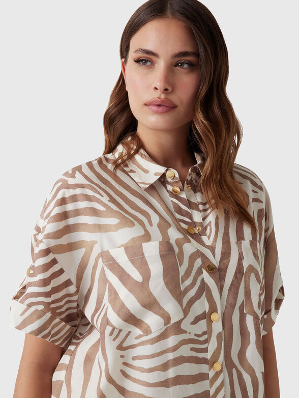 ROSIE short sleeved linen blend shirt - 4