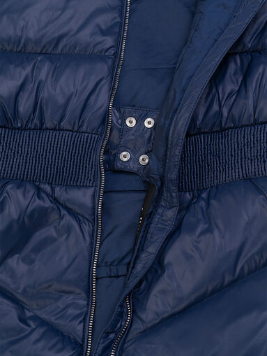 Quilted blue jacket with hood - 3