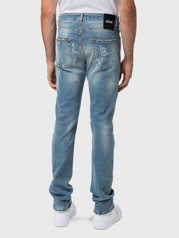 Blue jeans with logo accent - 2