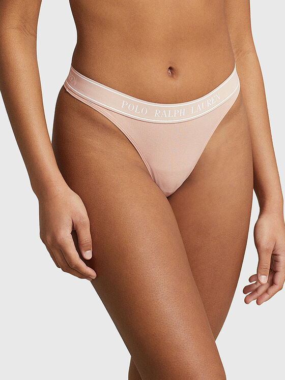 Tanga roz cu logo detaliu - 1