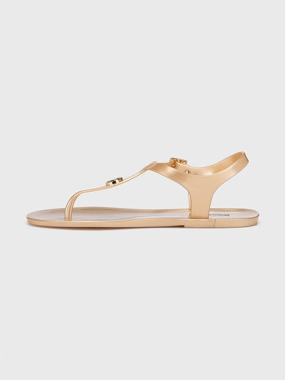 MALLORY JELLY gold beach sandals - 4