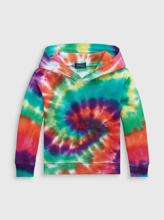 Sweatshirt with hood and tie-dye print - 1