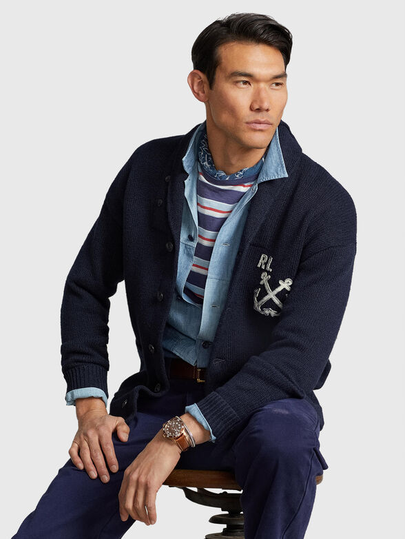 Contrast embroidered cardigan  - 6