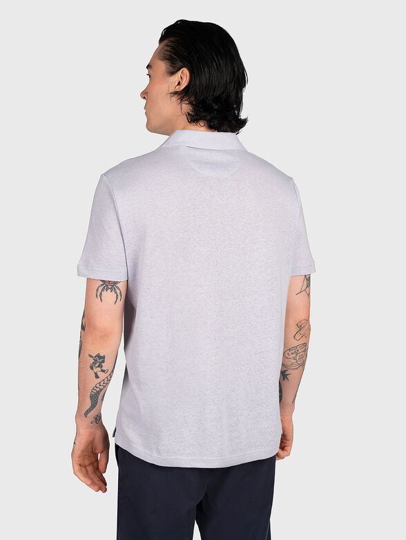 Pale blue polo-shirt with logo embroidery - 3