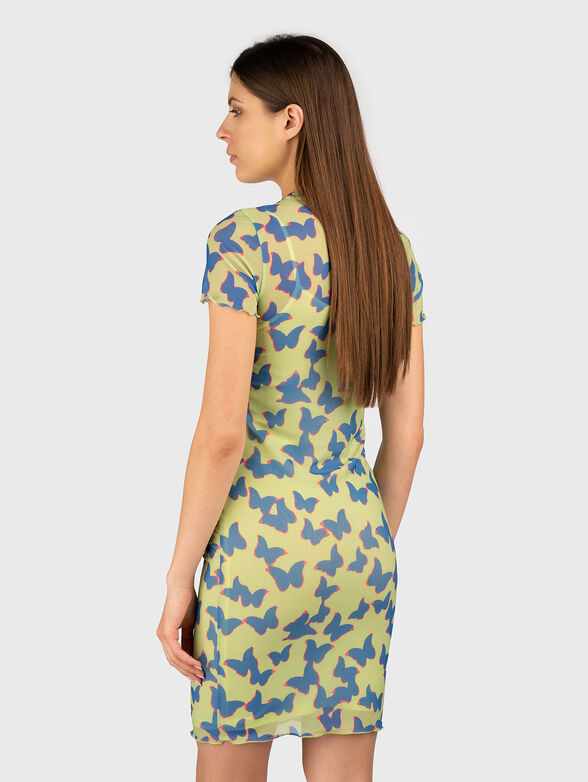 Mini dress with short sleeves and print - 2