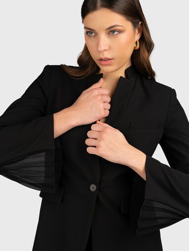 Jacket with pleated cuffs - 4