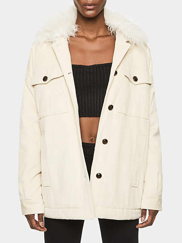 KATY jacket with faux fur collar - 1