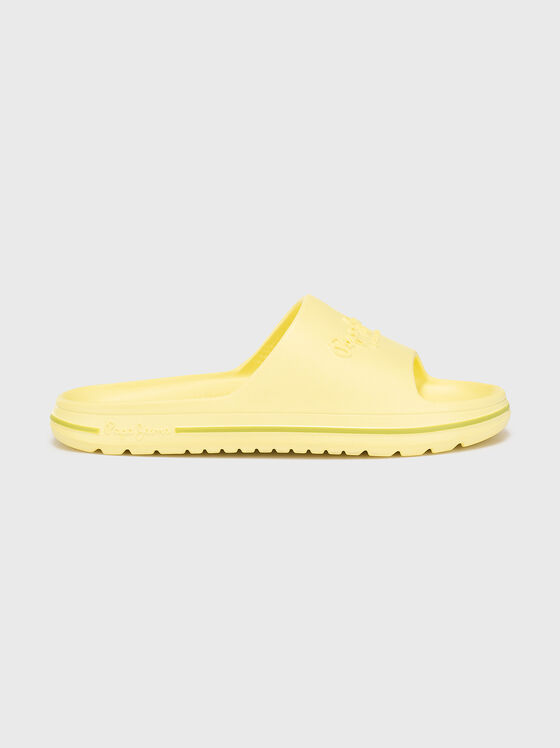 Pantofi de plajă galbeni cu logo în relief - 1