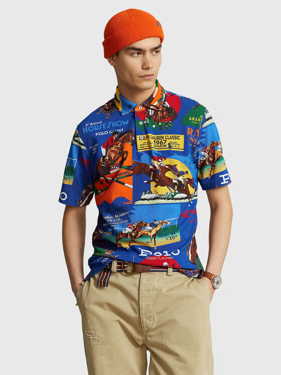 Polo-shirt with contrast print  - 1