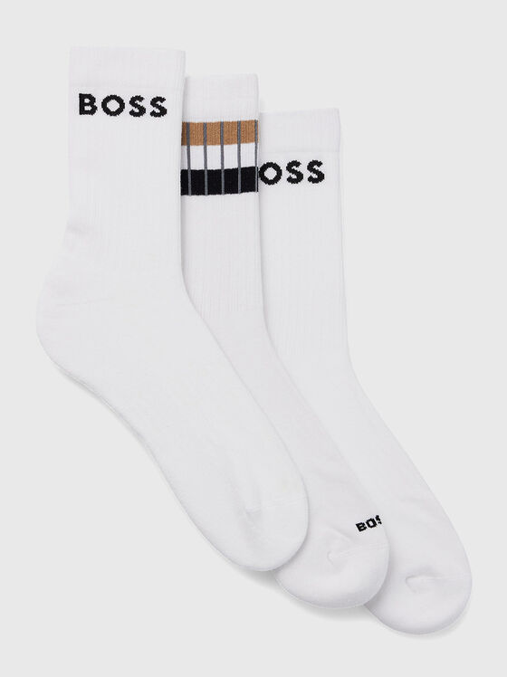 QS RIB black socks with contrast logo - 1