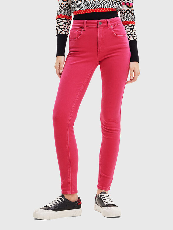 Skinny jeans in fuxia color - 1