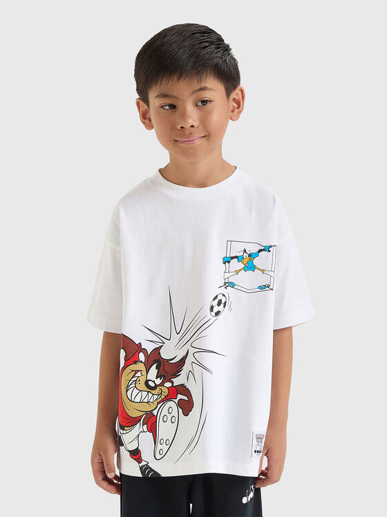 Tricou alb cu imprimeu Looney Tunes - 1