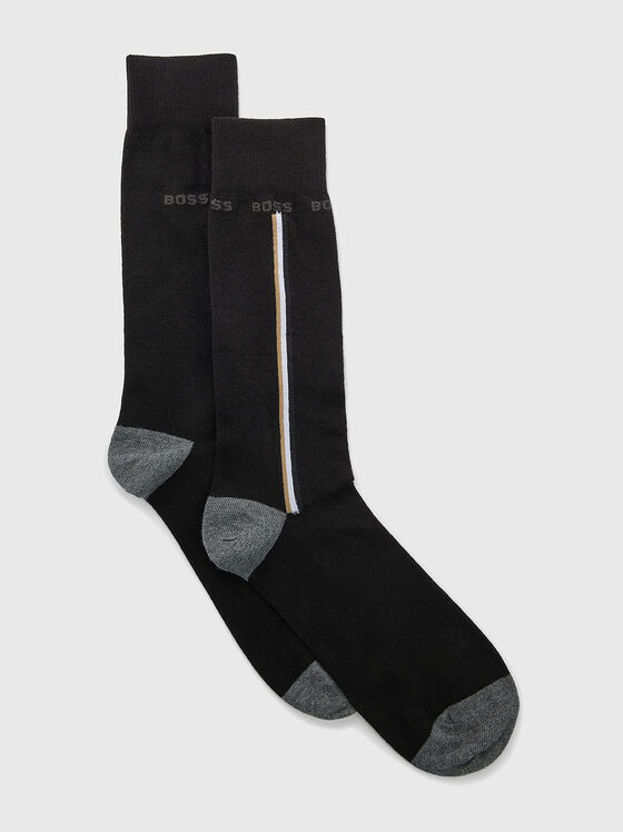 Black socks with logo accent - 1
