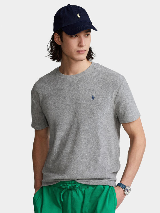 Tricou gri cu logo - 1