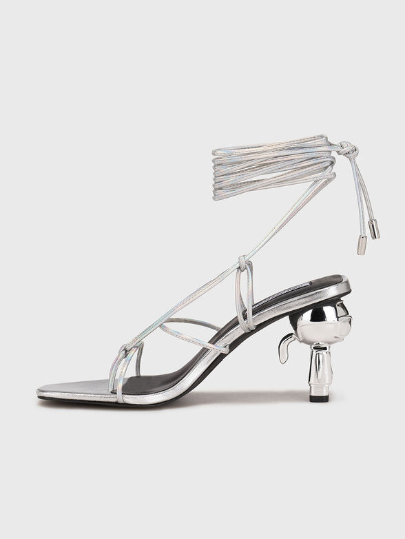 IKON HEEL gold sandals with accent heel  - 5