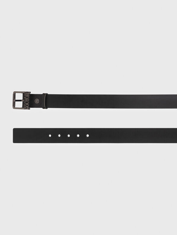 Leather belt in black   - 2