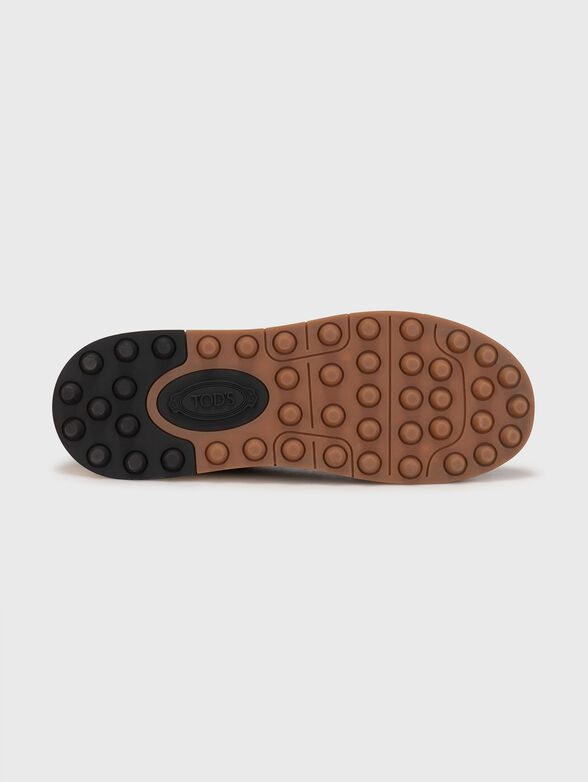 Brown sports shoes with suede inserts - 5