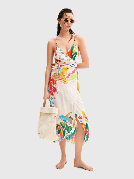 Rochie de plajă cu imprimeu floral - 1